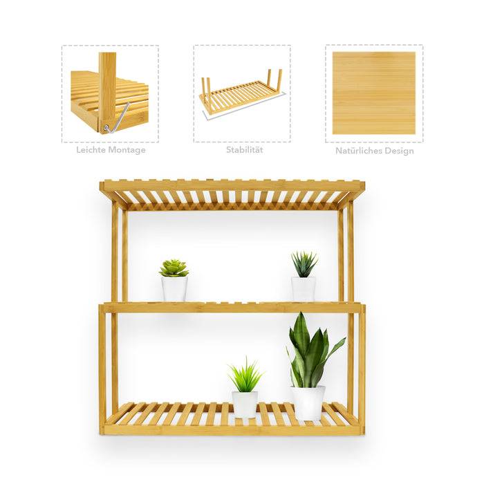 FLOORDIREKT Bambusregal Kano - Moderne Wohndekoration - 71 x 30 x 68 cm