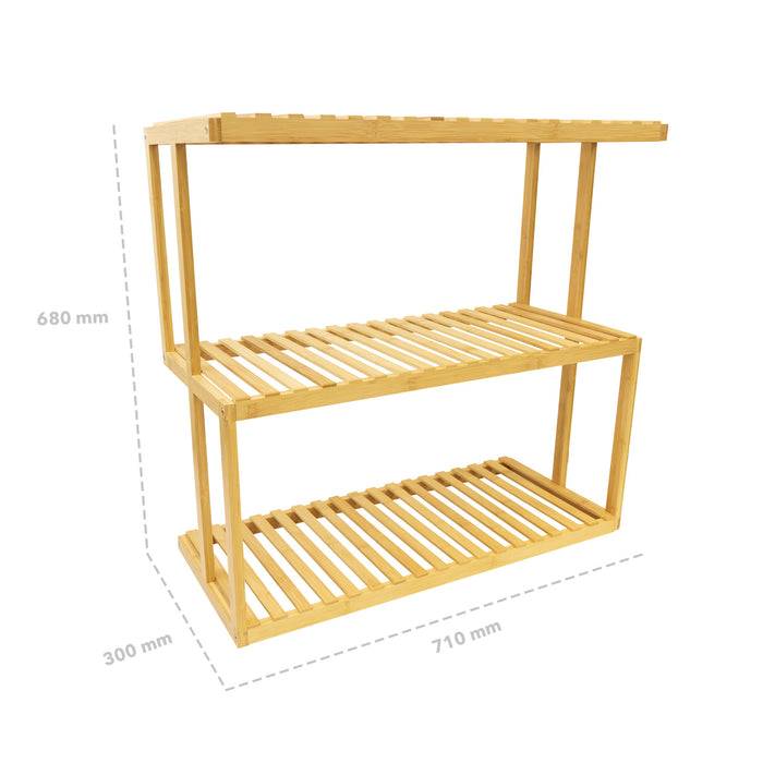 FLOORDIREKT Bambusregal Kano - Moderne Wohndekoration - 71 x 30 x 68 cm