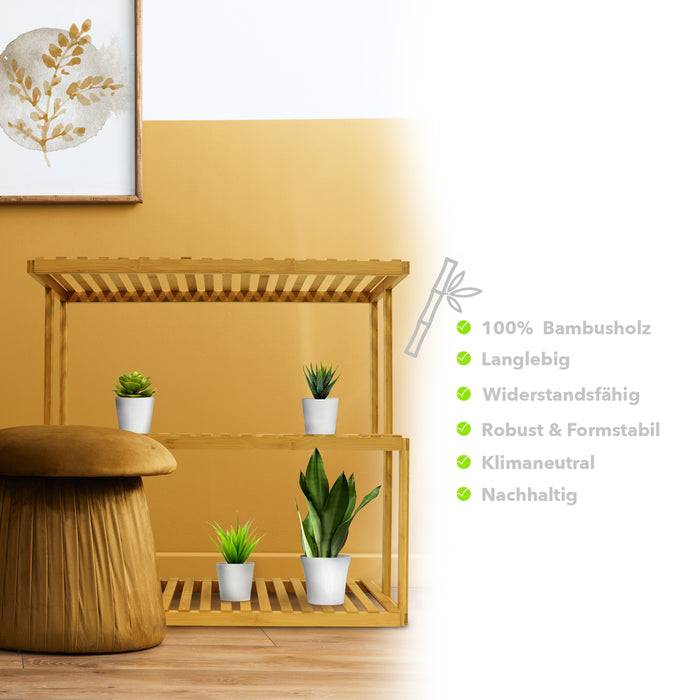 FLOORDIREKT Bambusregal Kano - Moderne Wohndekoration - 71 x 30 x 68 cm