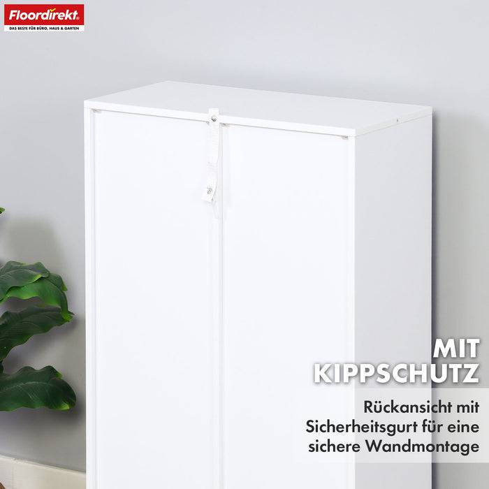 FLOORDIREKT Bücherregal Arkansas - Weißes MDF-Standregal - 5 Fächer - 50 x 24 x 80 cm