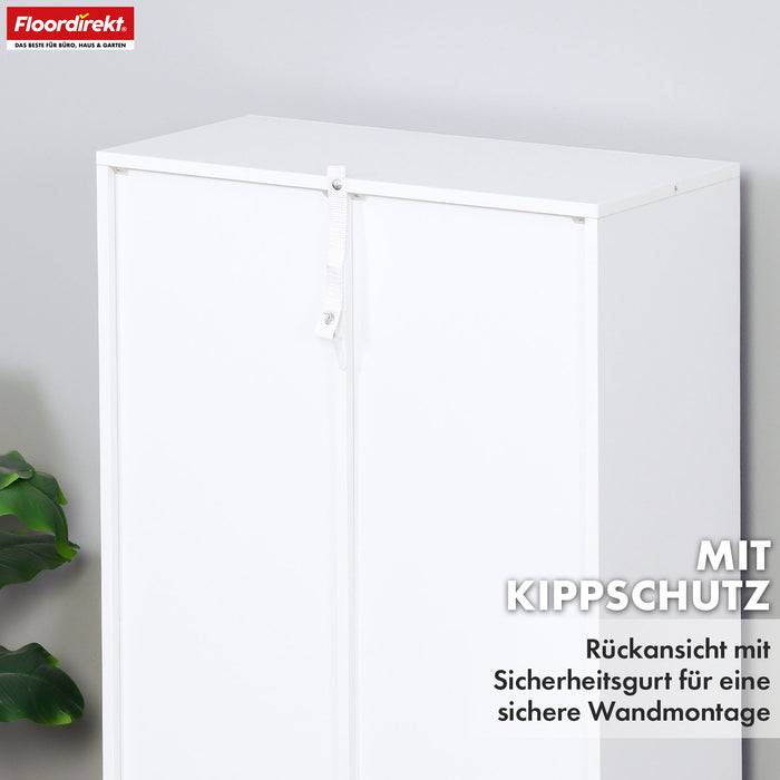 FLOORDIREKT Bücherregal California - Weißes MDF-Standregal - 4 Fächer - 59,6 x 29 x 59,8 cm