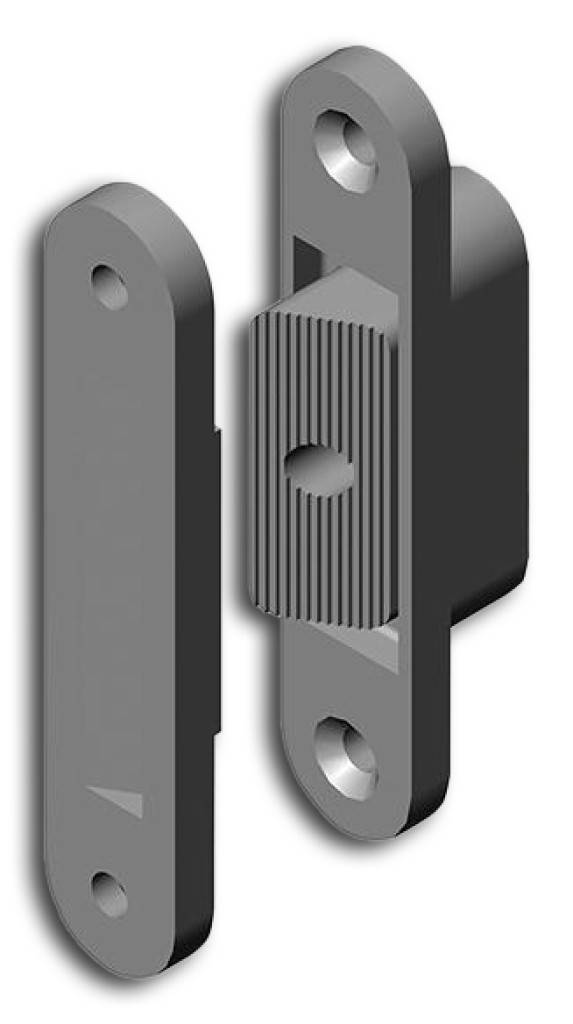 Bandseitensicherung 8042Keilsperrsicherung für Holztüren mit 4 mm FalzluftDIN links und DIN rechts verwendbar Einbautiefe 14 mmAbmessungen 100 x 20