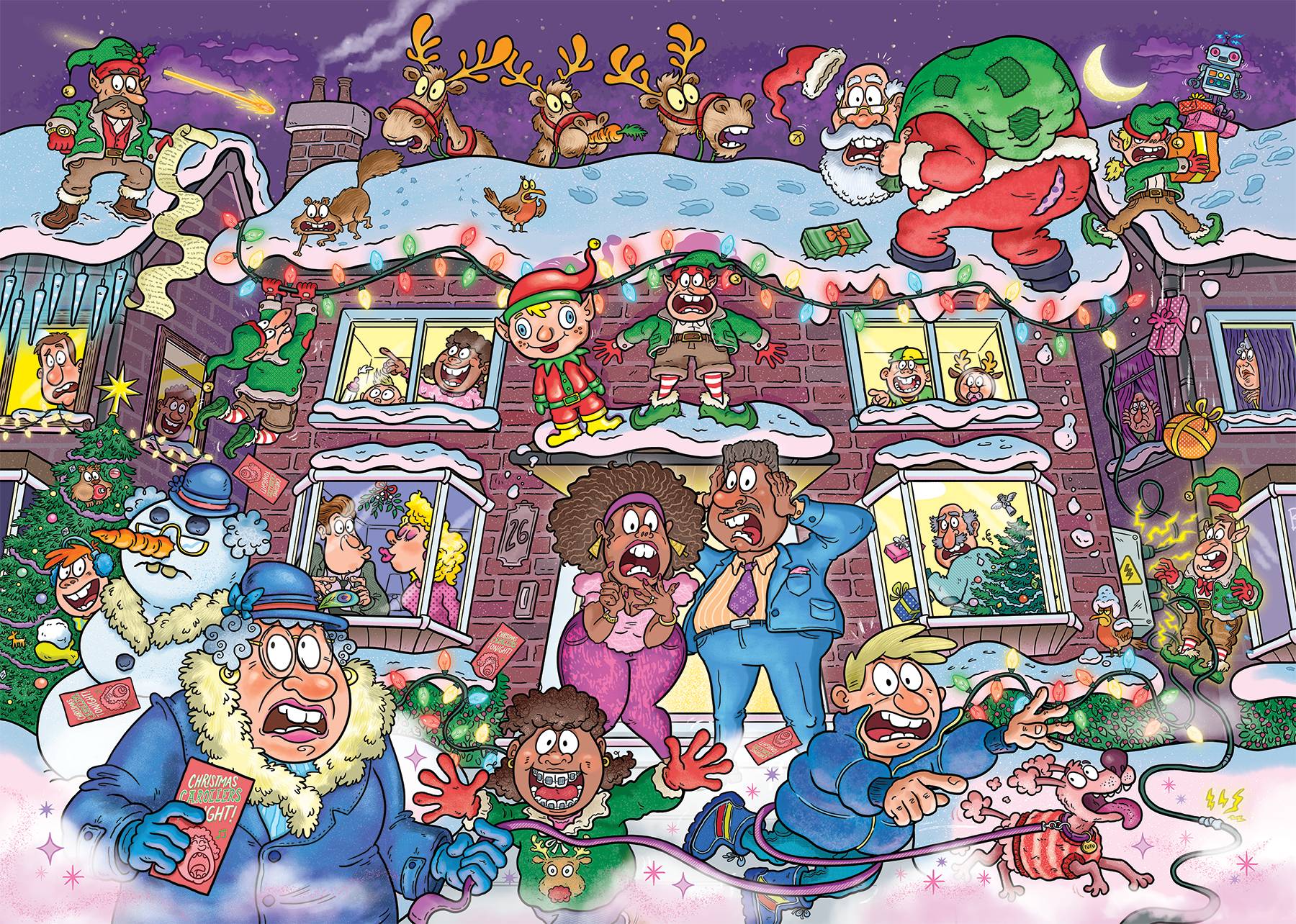 Wasgij Christmas 22,Keine stille Nacht dieses mal, 2x1000 Teile Puzzle
