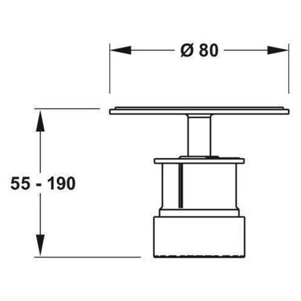 REHAU Höhenverstellung EasyLift, für Duschwannen SF, 55–190mm, ADS-Schallschutz, stabiler Halt, 1 Stk.