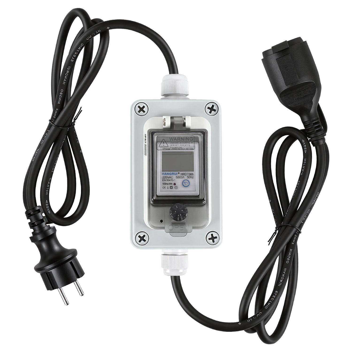 Mobiler Digitaler Stromzähler 230V 60A kWh Zähler IP67 mit Reset