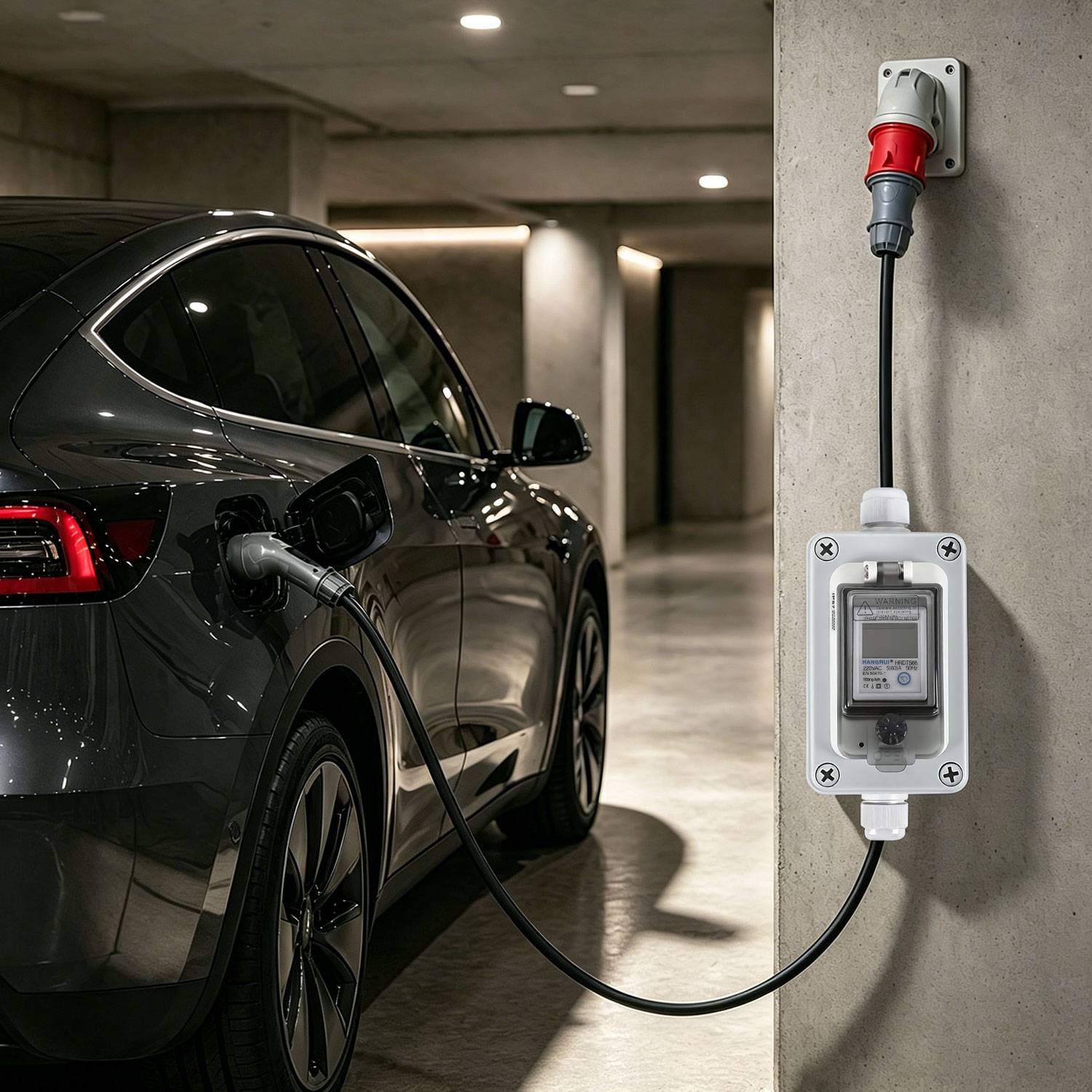 Mobiler Digitaler Stromzähler 230V 60A kWh Zähler IP67 mit Reset