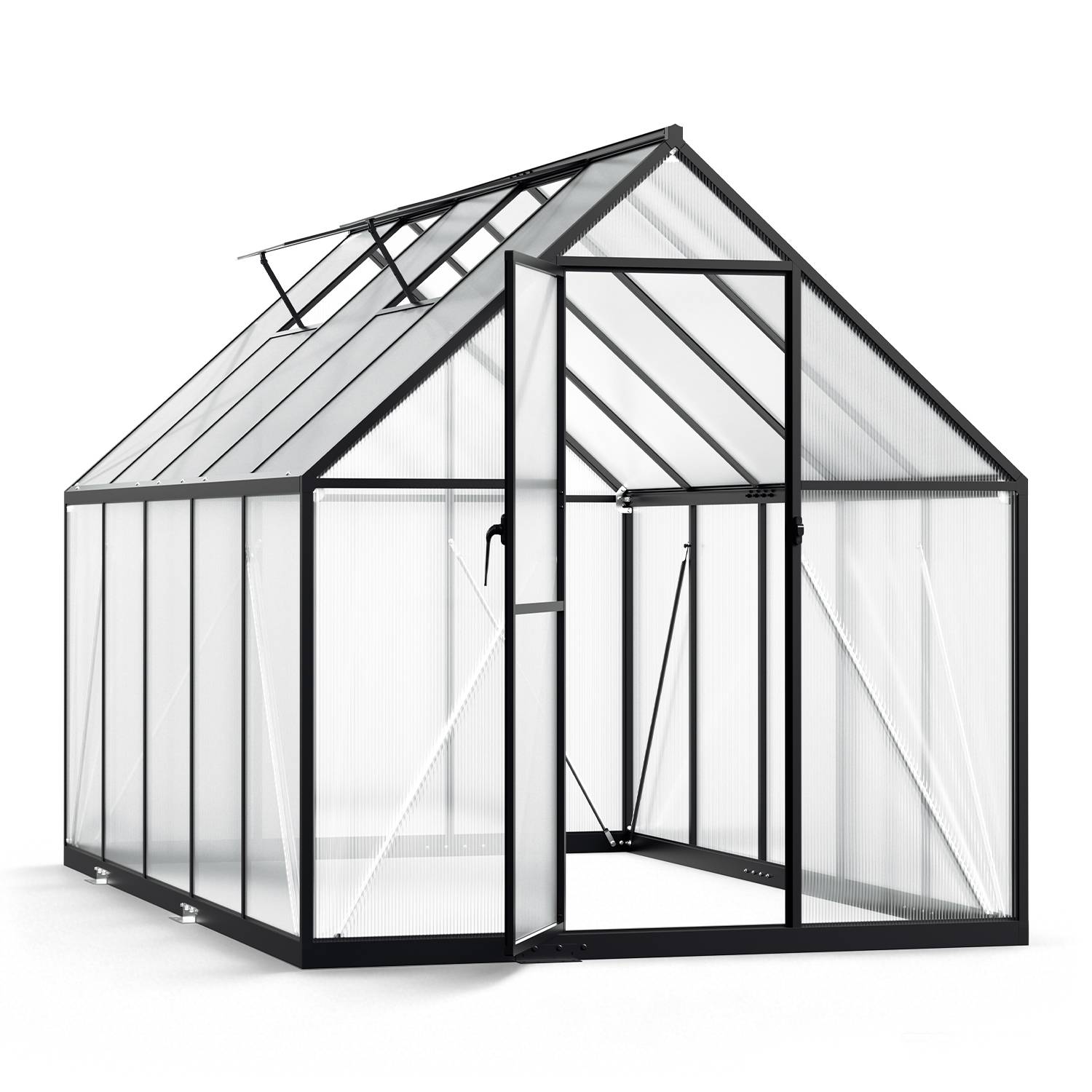 Gewächshaus, schwarzer Wintergarten aus Aluminiumlegierung, mit CE-Zertifizierung, Maße: 280 × 170 × 195 cm
