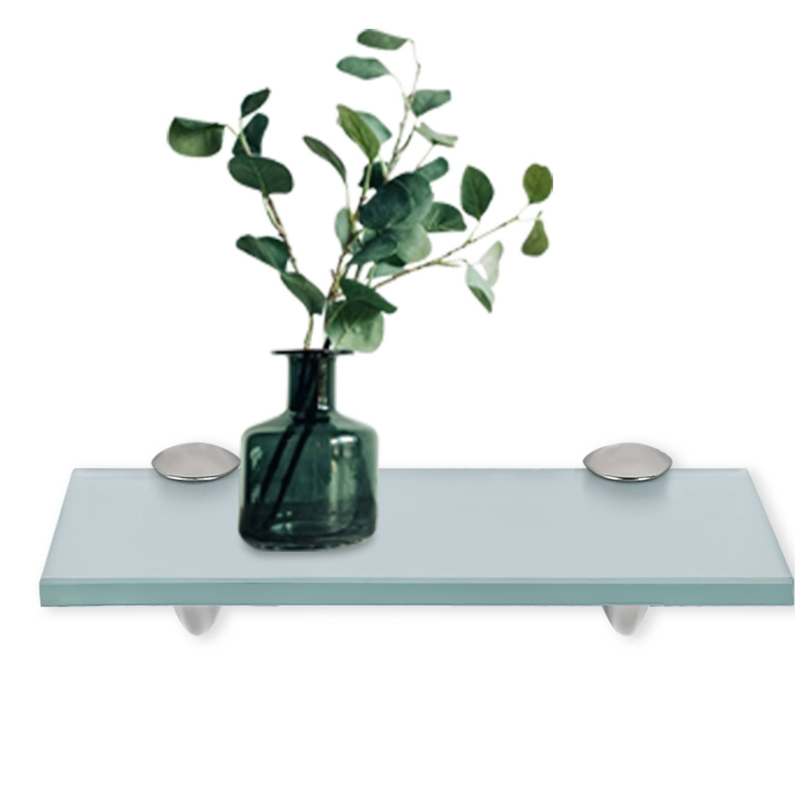 Glasboden Wandregal 30 x 10 x 0,8 cm, Glasregal Milchglas mit Halterung, Badregal Ablage Hängeregal für Badezimmer