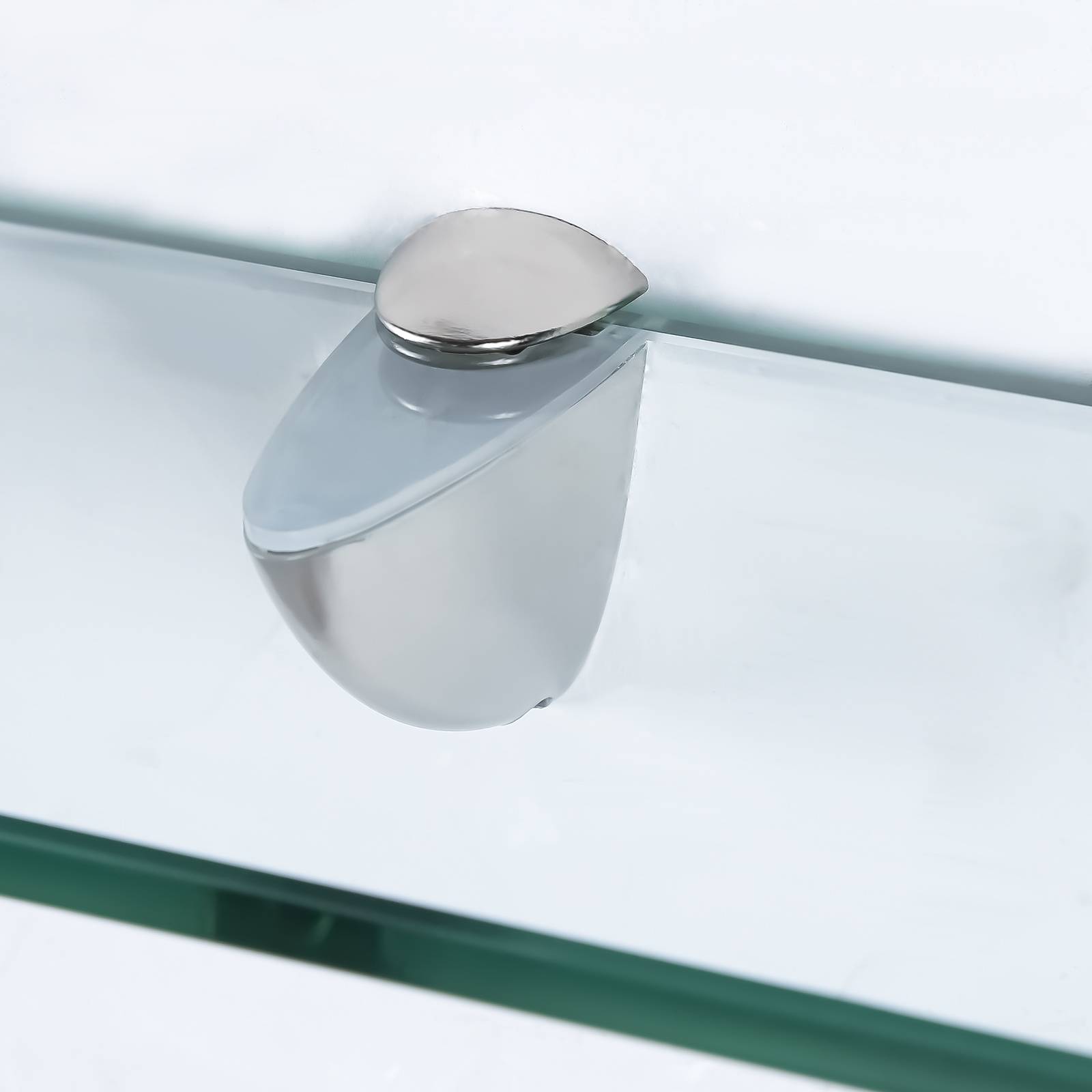 Glasregal Wandregal 30 x 10 x 0,8 cm, Klarglas Glasboden mit Halterungen, Badregal Ablage Hängeregal für Bad, Küche & Wohnzimmer
