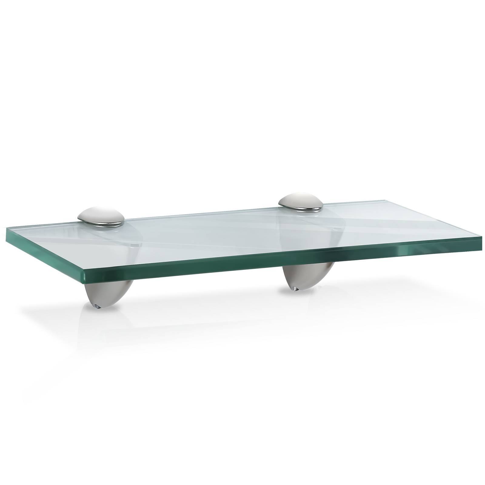Glasregal Wandregal 30 x 10 x 0,8 cm, Klarglas Glasboden mit Halterungen, Badregal Ablage Hängeregal für Bad, Küche & Wohnzimmer