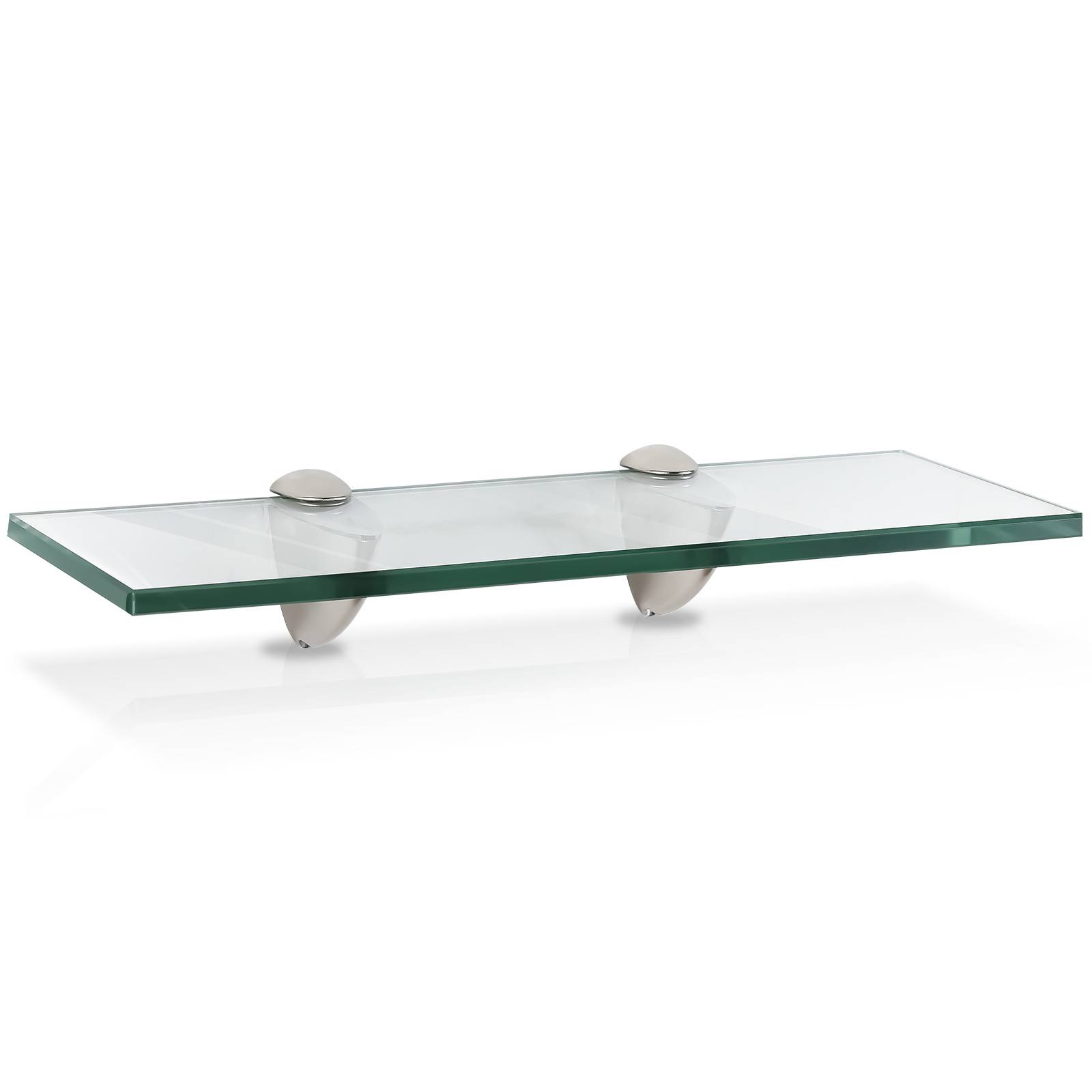 Glasregal Wandregal 40 x 10 x 0,8 cm, Klarglas Glasboden mit Halterungen, Badregal Ablage Hängeregal für Bad, Küche & Wohnzimmer