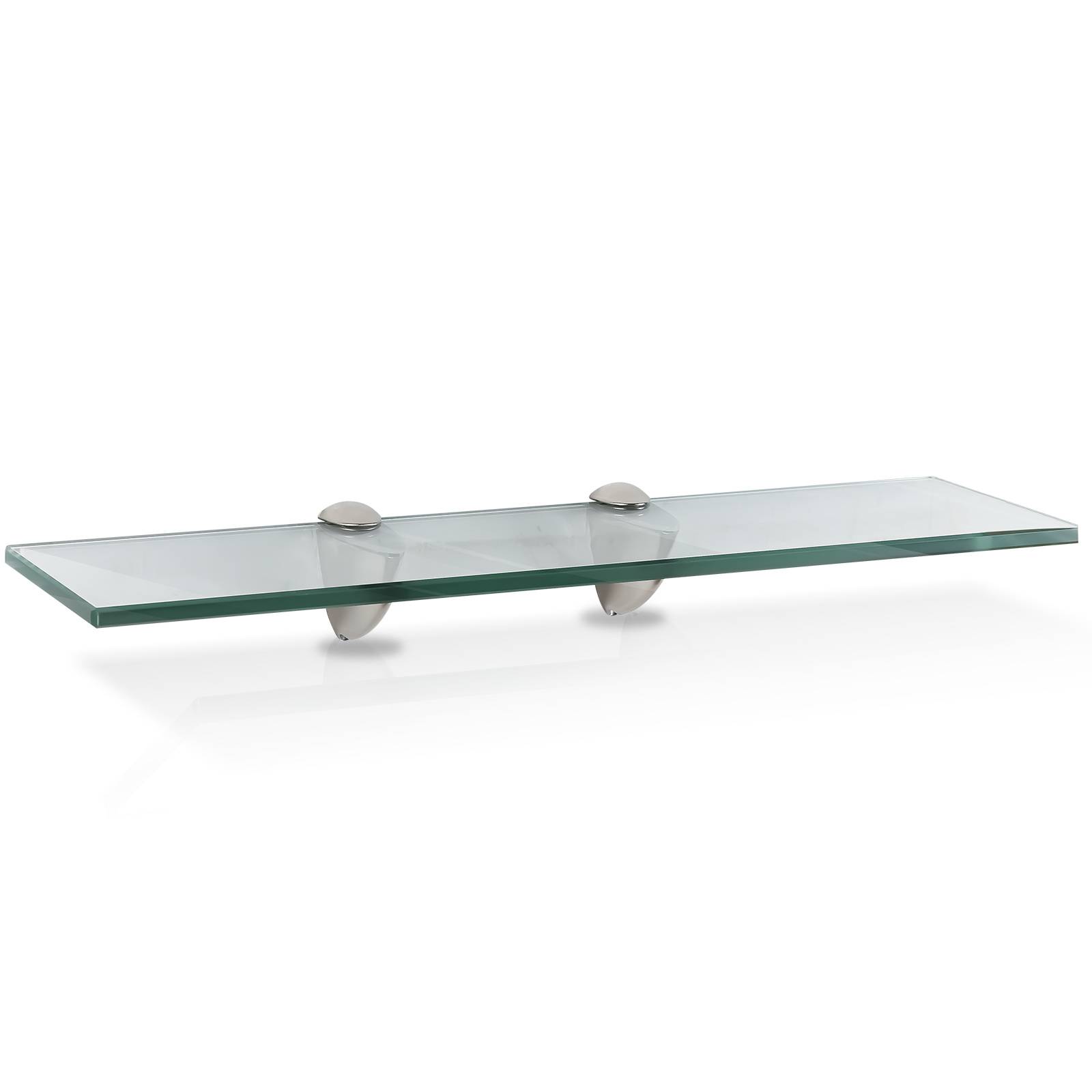 Glasregal Wandregal 50 x 10 x 0,8 cm, Klarglas Glasboden mit Halterungen, Badregal Ablage Hängeregal für Bad, Küche & Wohnzimmer