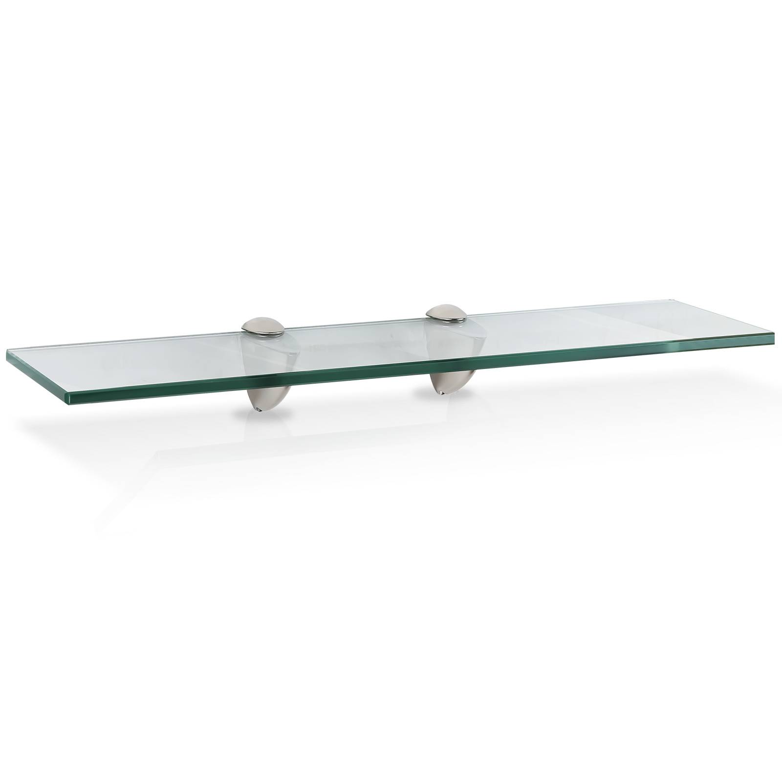 Glasregal Wandregal 60 x 10 x 0,8 cm, Klarglas Glasboden mit Halterungen, Badregal Ablage Hängeregal für Bad, Küche & Wohnzimmer