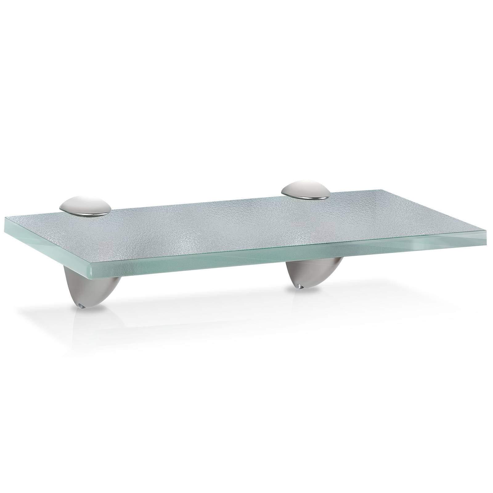 Glasboden Wandregal 20 x 10 x 0,8 cm, Glasregal Milchglas mit Halterung, Badregal Ablage Hängeregal für Badezimmer