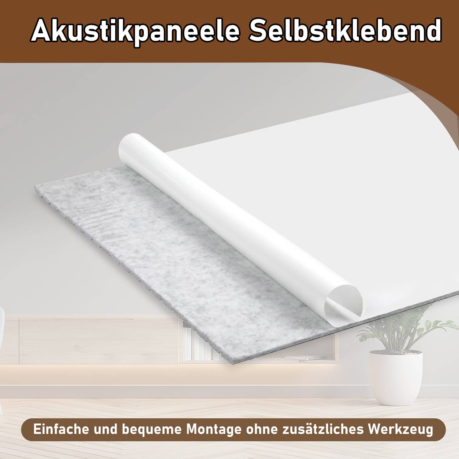 8 Stück Akustikplatten selbstklebend Schallschutzplatten Hohe Dichte Wandpaneel Vertikalstreifen Hellgrau