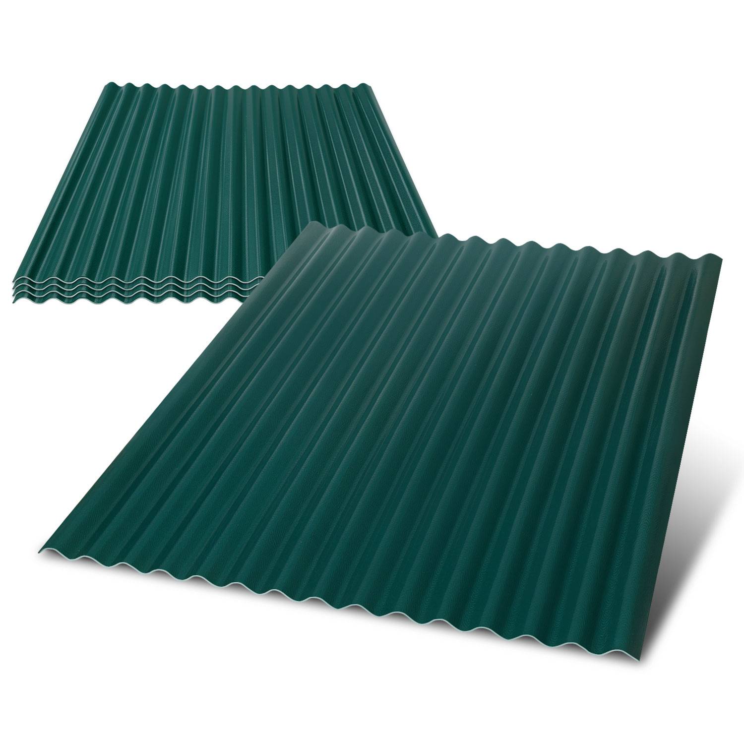 5x ASA-PVC Wellplatten 1,5mm 117x93cm Dachplatten Dunkelgrün Carport Gartenhaus