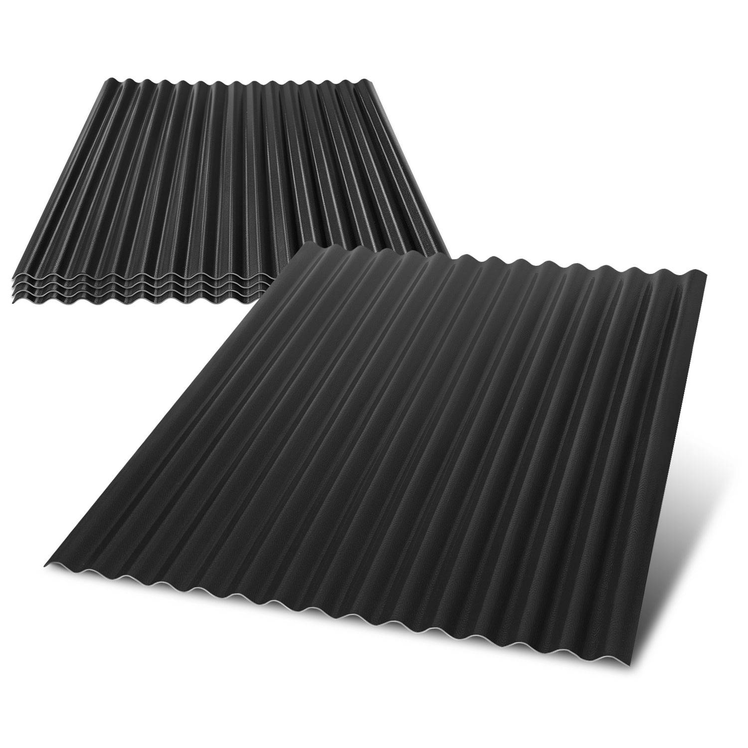5x ASA-PVC Wellplatten 1,5mm 117x93cm Dachplatten Grau Carport Gartenhaus