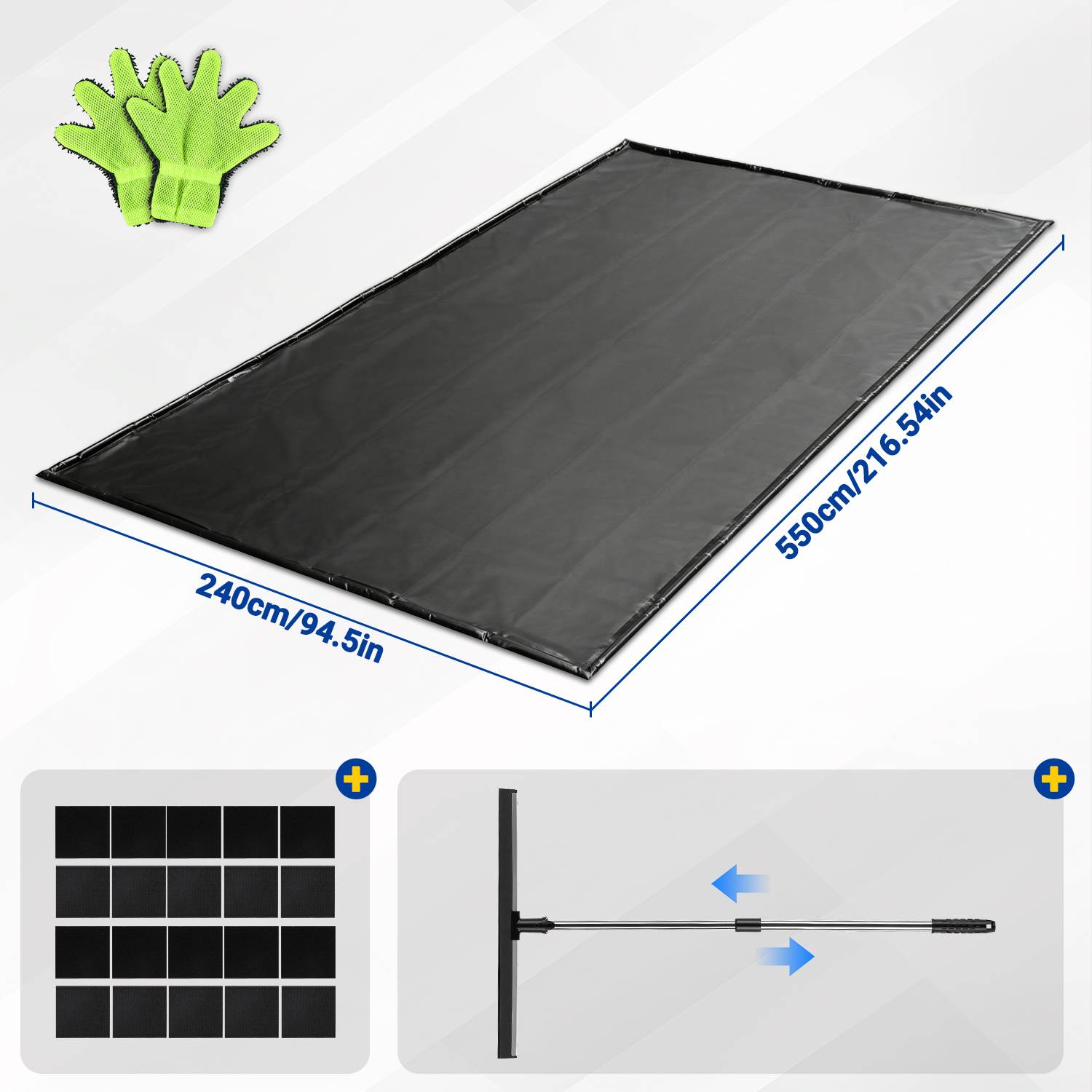 Garagenbodenmatte 550 x 240CM, rutschfeste Garagenmatte, wasserdichte Automatte aus PVC, Garagenboden Öl Auffangmatte Bodenschutz Bodenplatten für