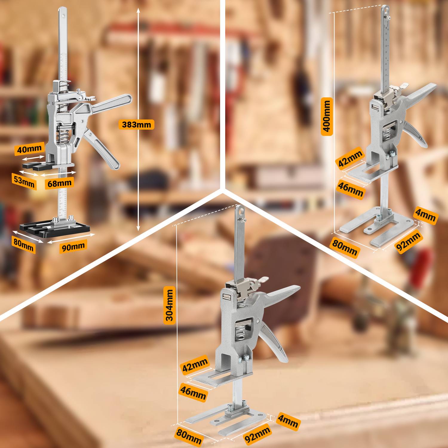 2x Handwerkzeugheber Schrankheber Höhenverstellung bis 200kg 0-23cm