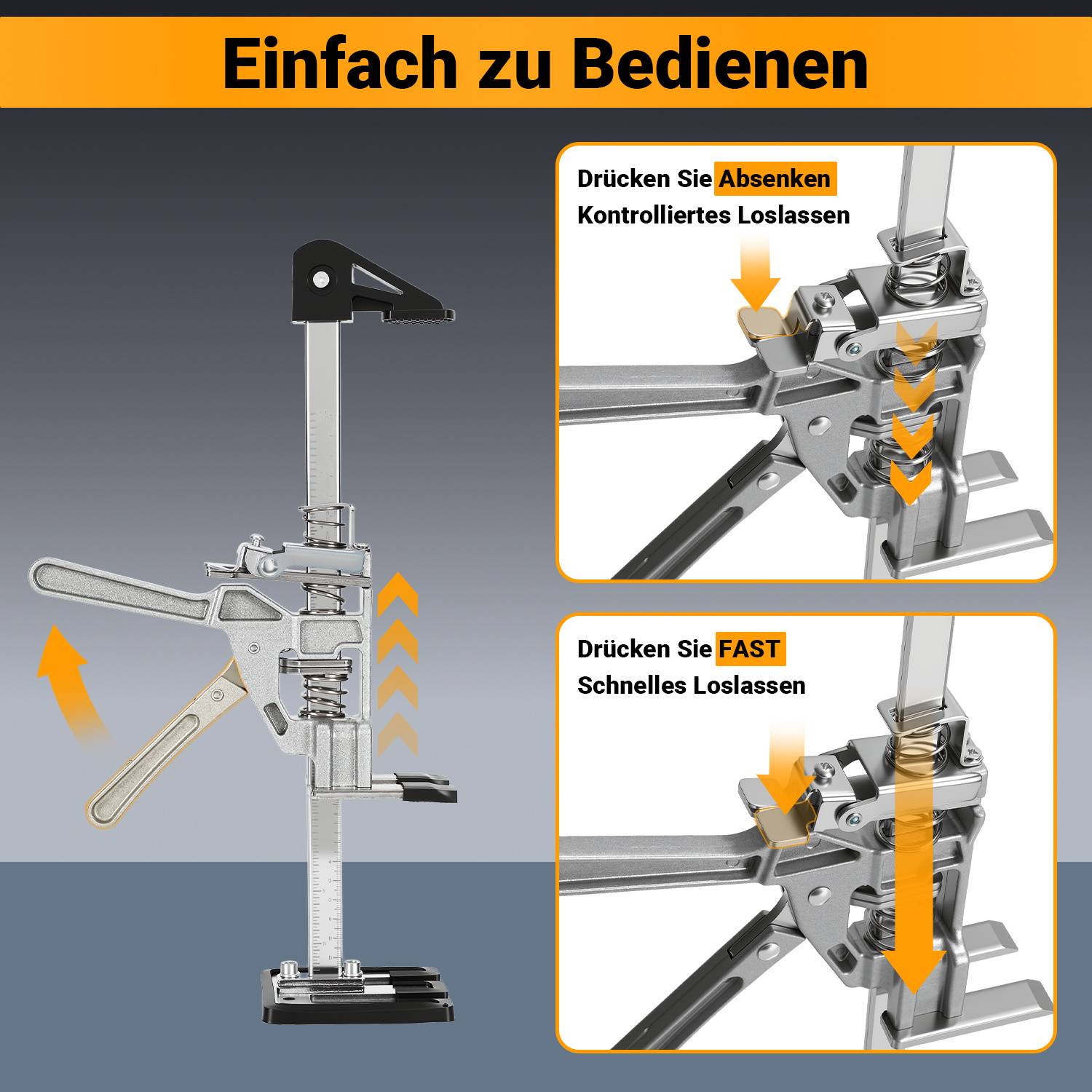 4x Handwerkzeugheber Schrankheber Höhenverstellung bis 200kg 0-23cm