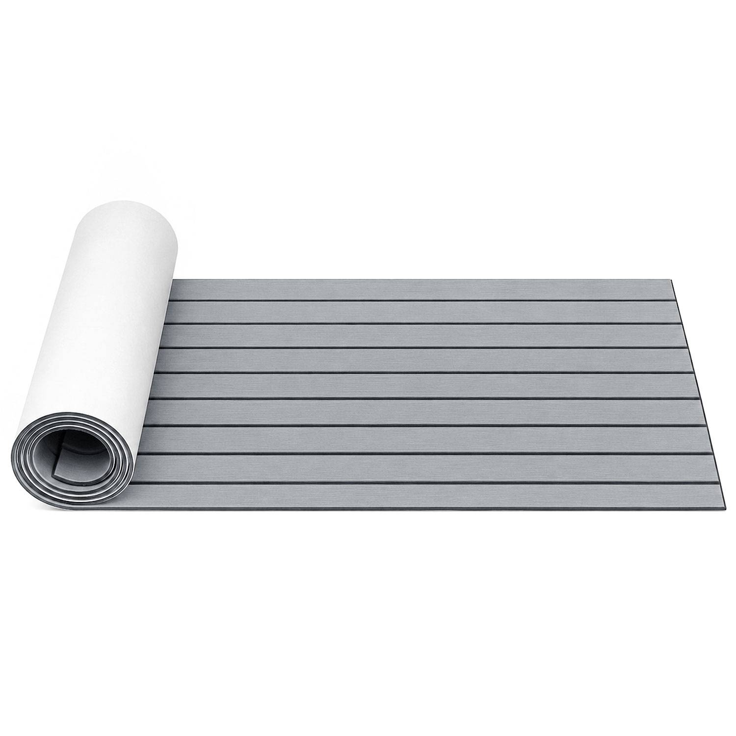 Bodenbelag Matte Rutschfest Deck Teppich Teak EVA Schaum Yacht Bodenmatte Selbstklebend Fußboden Deck Matte Hellgrau 240x90cm
