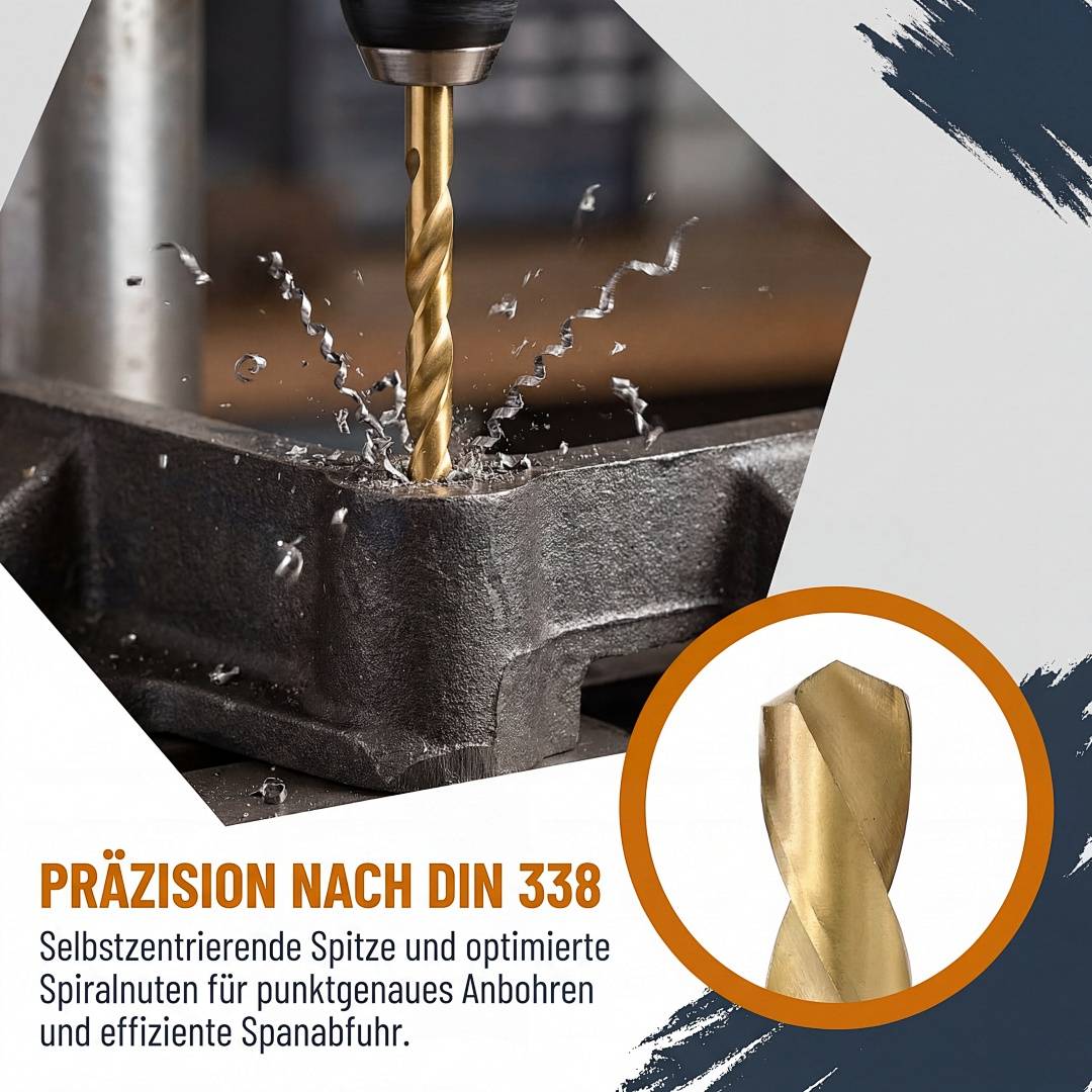 Bohrer Set 230 Tlg HSS Spiralbohrer Metallbohrer Holzbohrer mit TiN Beschichtung und Sortiertem Koffer für Werkstatt in Sortierbox