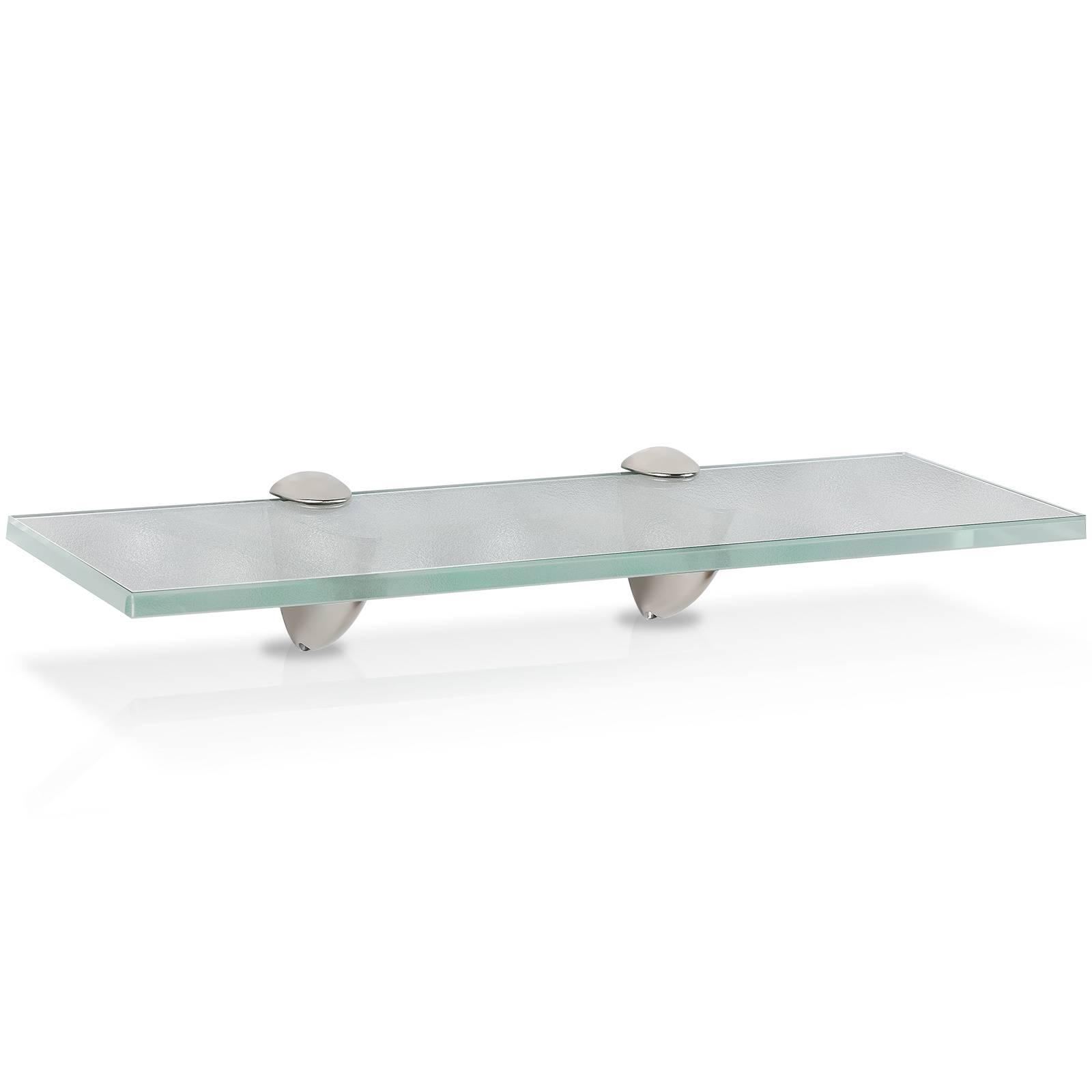 Glasregal 40 x 10 cm mit Halterungen, Milchglas Wandregal als Badregal, Glasboden Ablage für Bad, Küche und Wohnzimmer