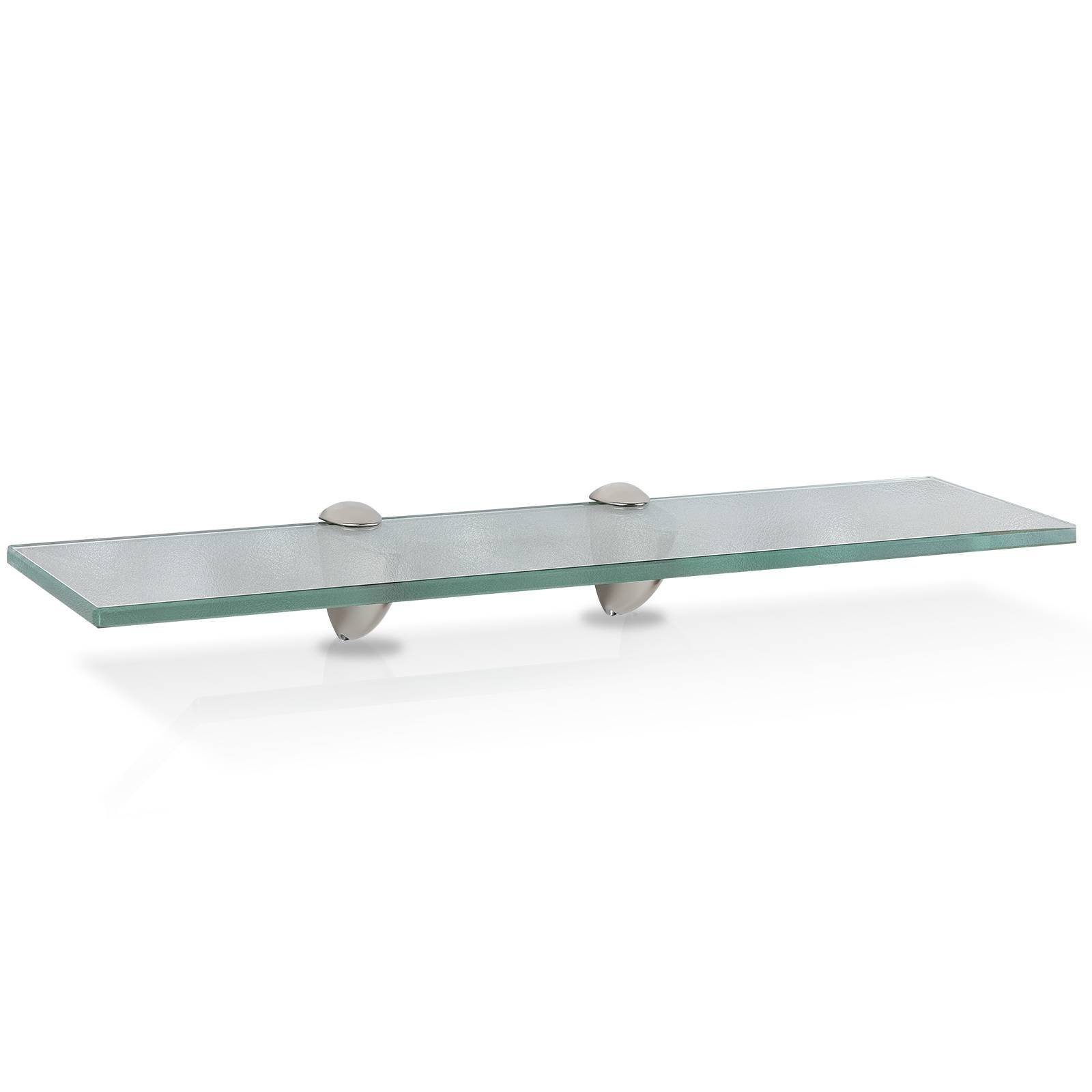 Glasregal 50 x 10 cm mit Halterungen, Milchglas Wandregal als Badregal, Glasboden Ablage für Bad, Küche und Wohnzimmer