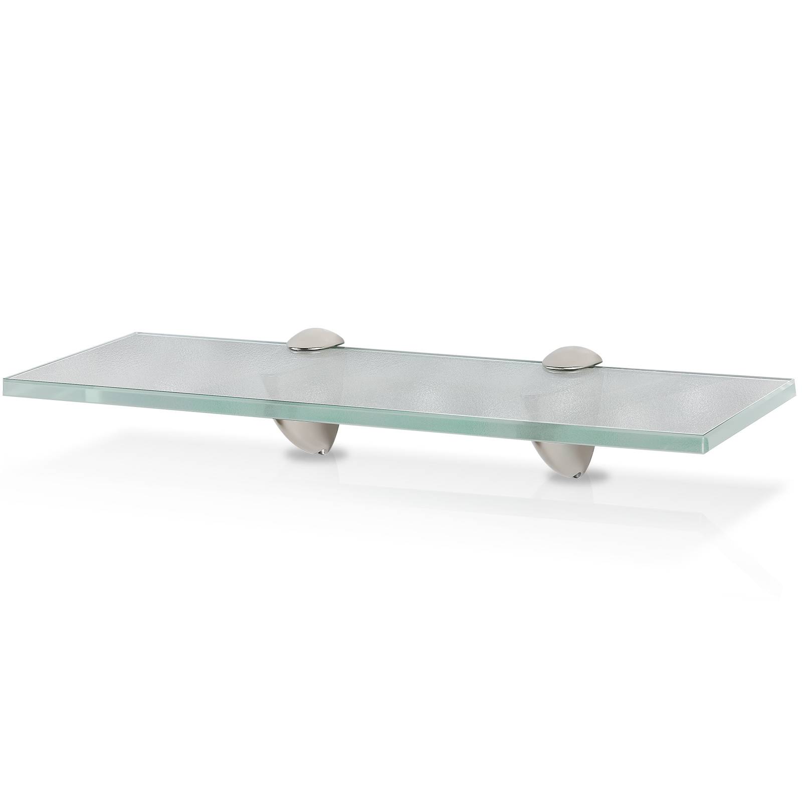 Glasboden Wandregal 40 x 10 x 0,8 cm, Glasregal Milchglas mit Halterung, Badregal Ablage Hängeregal für Badezimmer