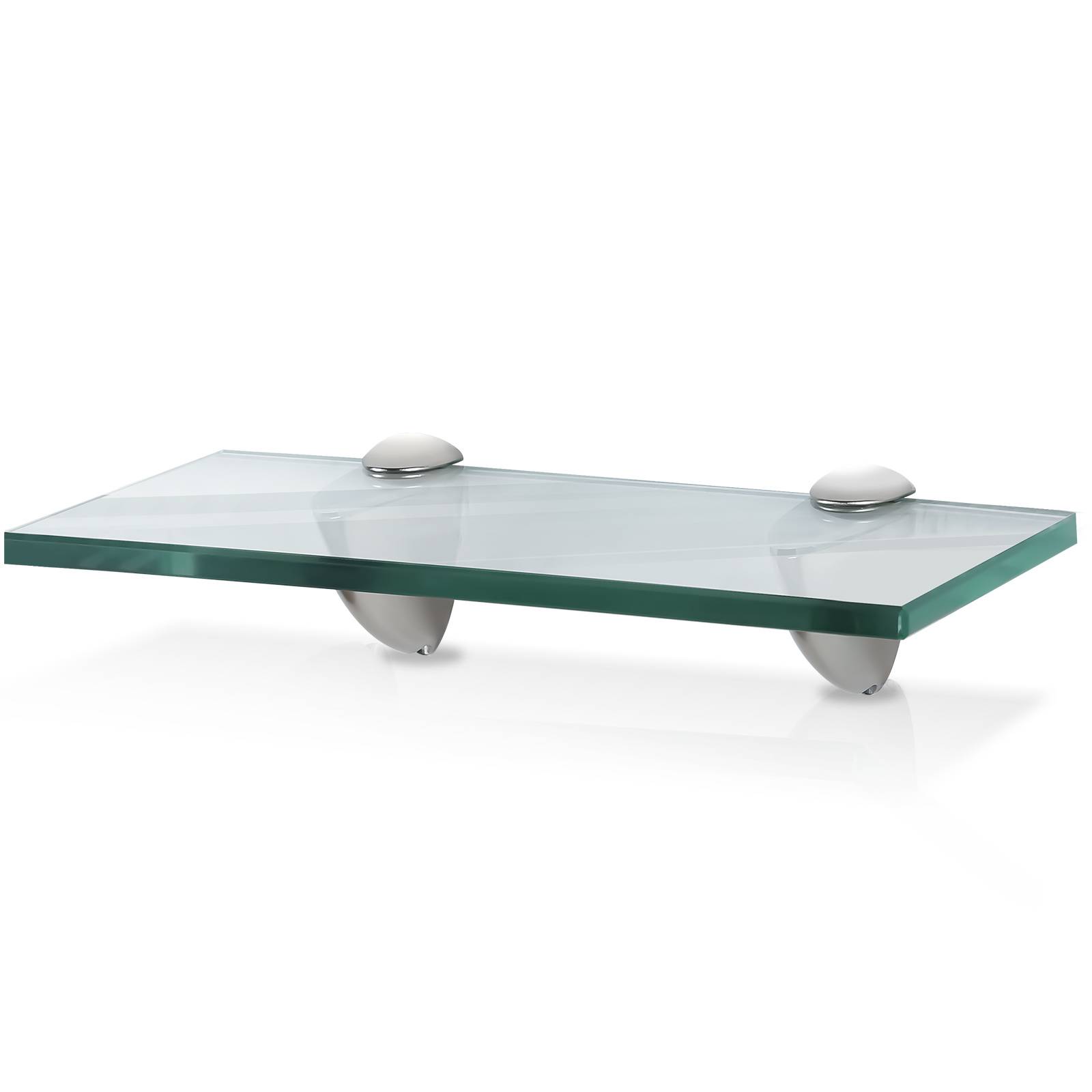 Glasboden Wandregal 30 x 10 x 0,8 cm, Glasregal Klarglas mit Halterung, Badregal Ablage Hängeregal für Badezimmer