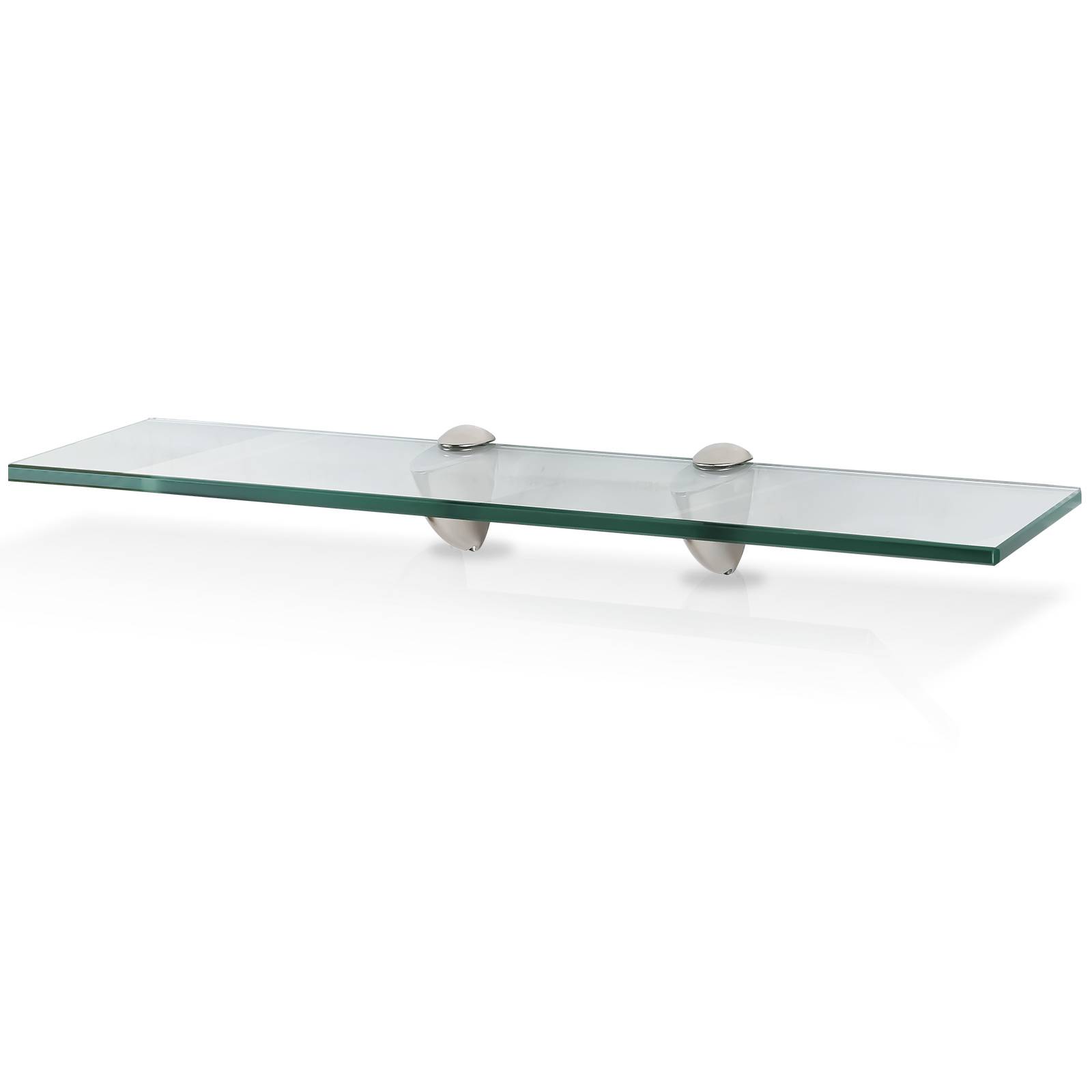 Glasboden Wandregal 60 x 10 x 0,8 cm, Glasregal Klarglas mit Halterung, Badregal Ablage Hängeregal für Badezimmer