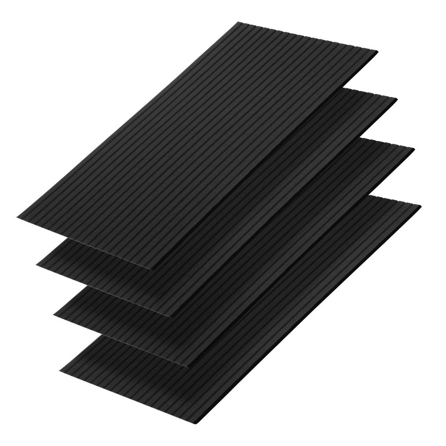 4 Stück Akustikplatten selbstklebend Schallschutzplatten Hohe Dichte Wandpaneel Vertikalstreifen Schwarz