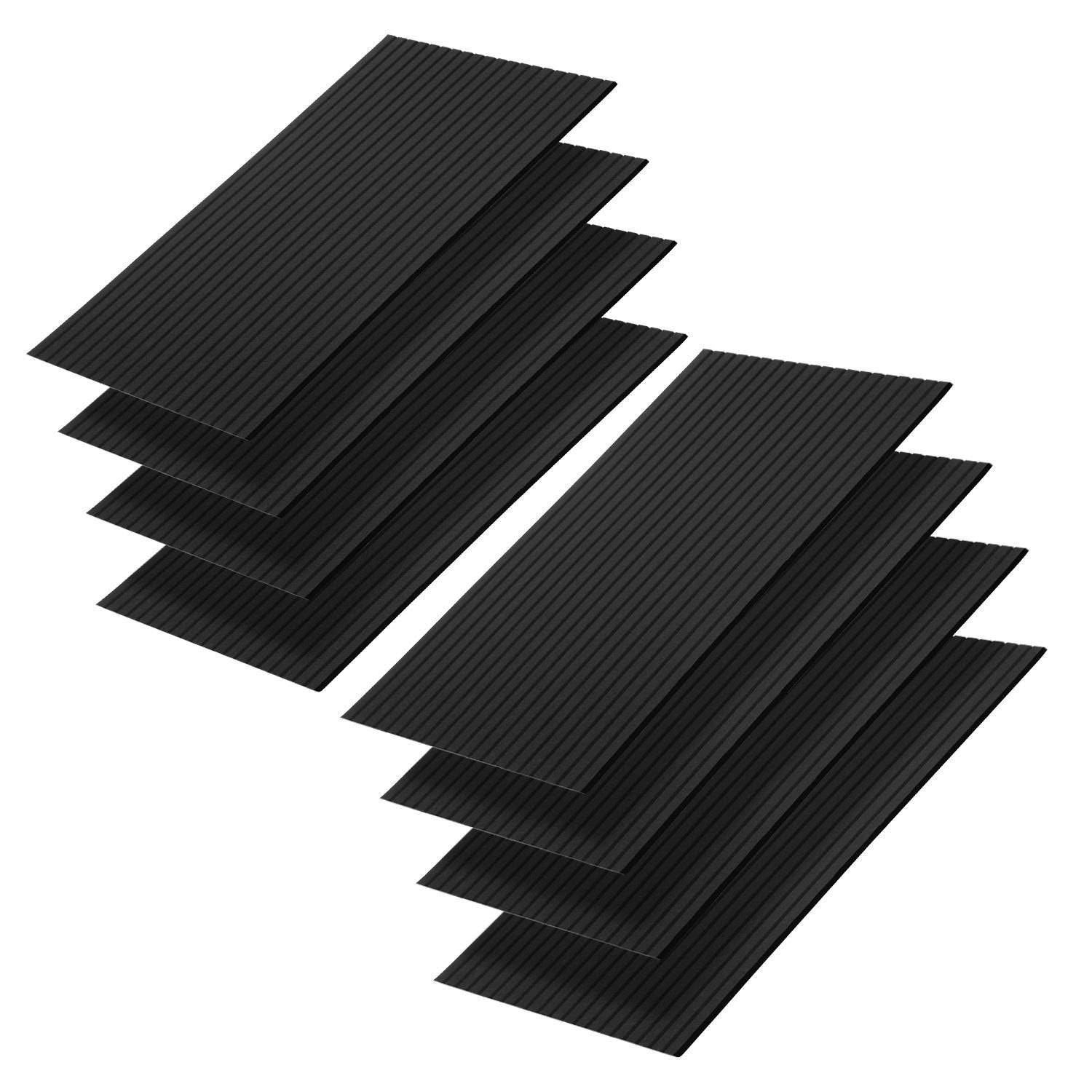 8 Stück Akustikplatten selbstklebend Schallschutzplatten Hohe Dichte Wandpaneel Vertikalstreifen Schwarz