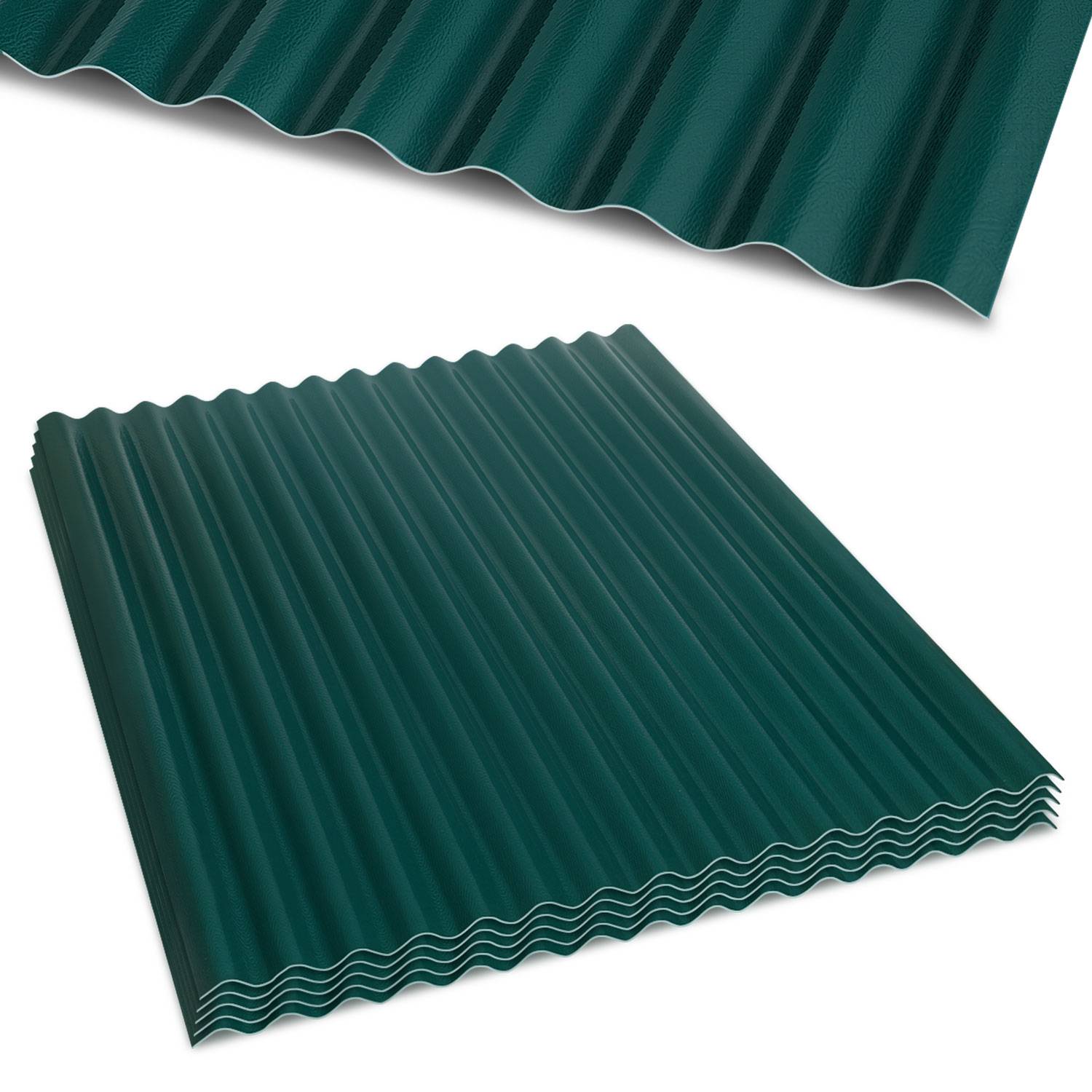5x ASA-PVC Wellplatten 1,5mm 117x93cm Dachplatten Dunkelgrün Carport Gartenhaus