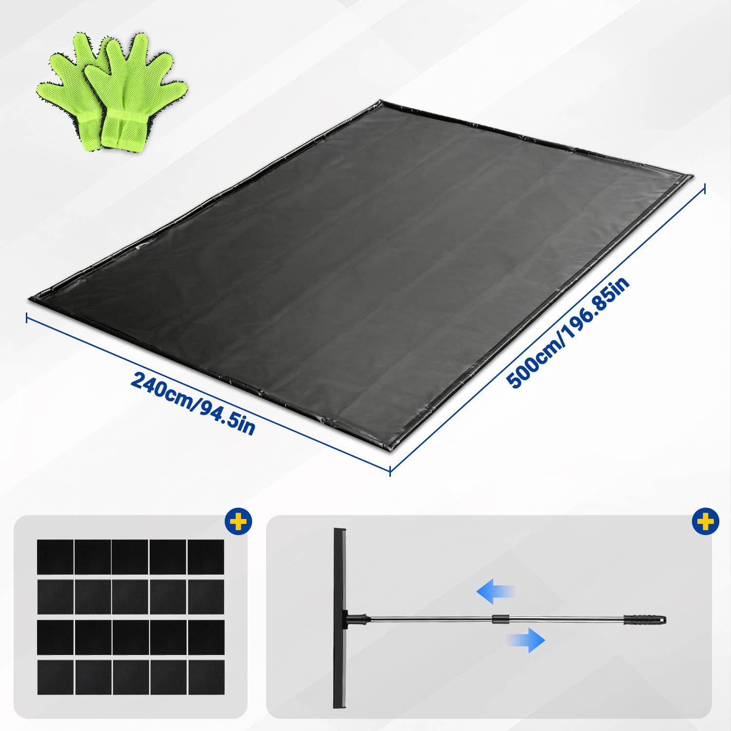 Garagenbodenmatte 500 x 240CM, rutschfeste Garagenmatte, wasserdichte Automatte aus PVC, Garagenboden Öl Auffangmatte Bodenschutz Bodenplatten für