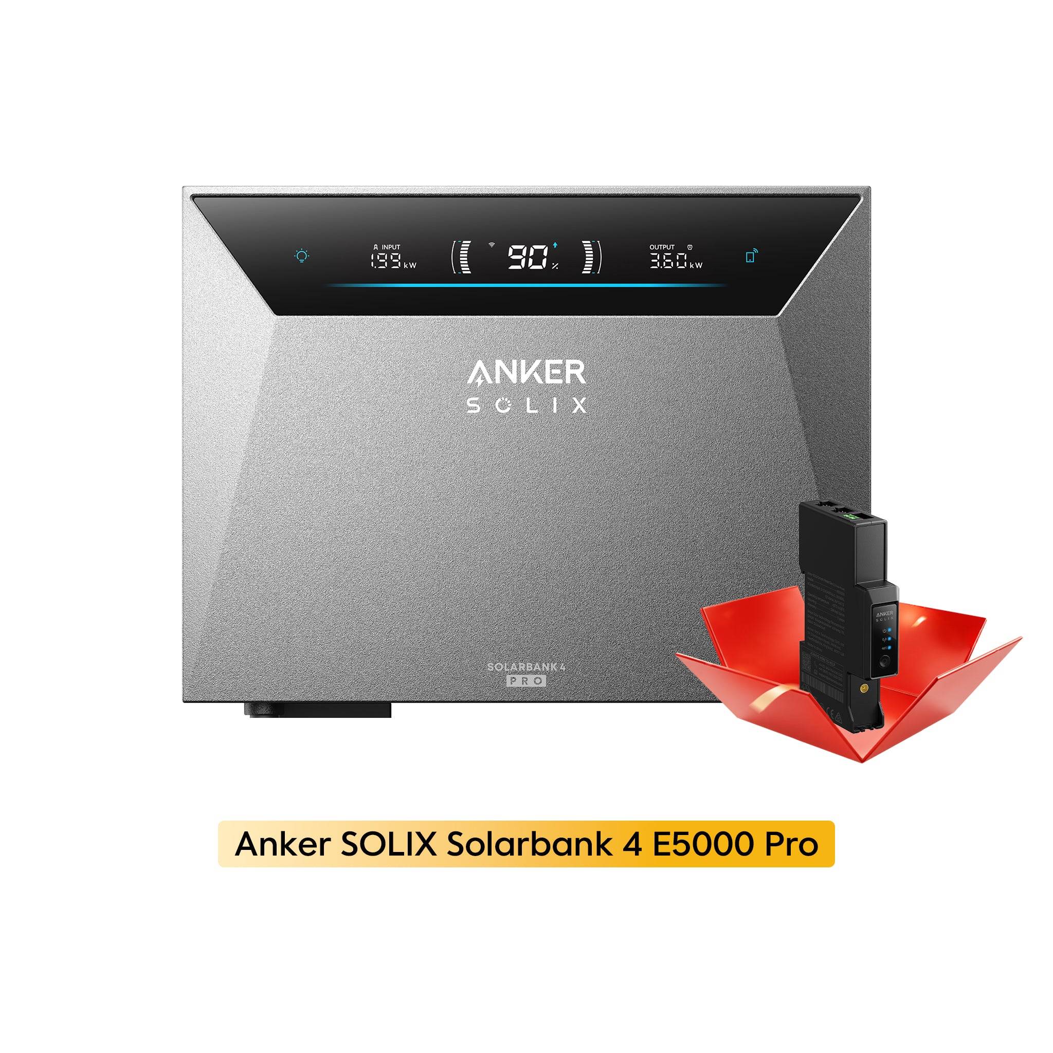 Anker SOLIX Solarbank 4 E5000 Pro mit Smart Meter Gen 2 (3-phasig) - PV Energiespeicher Bundle