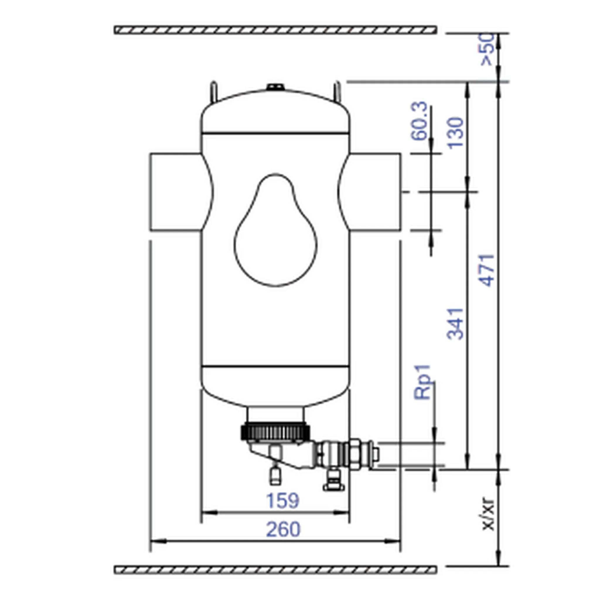 EDER SPIROTECH Schlammabscheider, BE050LM, SpiroTrap Magnet, DN50, Schweißstutzen, 10bar, 110°C, 1 Stk.