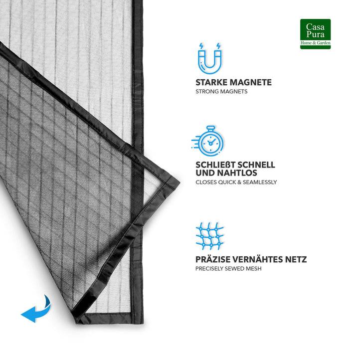 FLOORDIREKT Fliegengitter Sam - Insektenschutz für Balkontüren - 90 x 220 cm