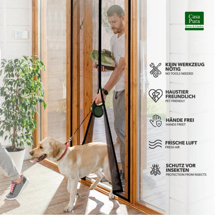 FLOORDIREKT Fliegengitter Sam - Insektenschutz für Balkontüren - 90 x 220 cm