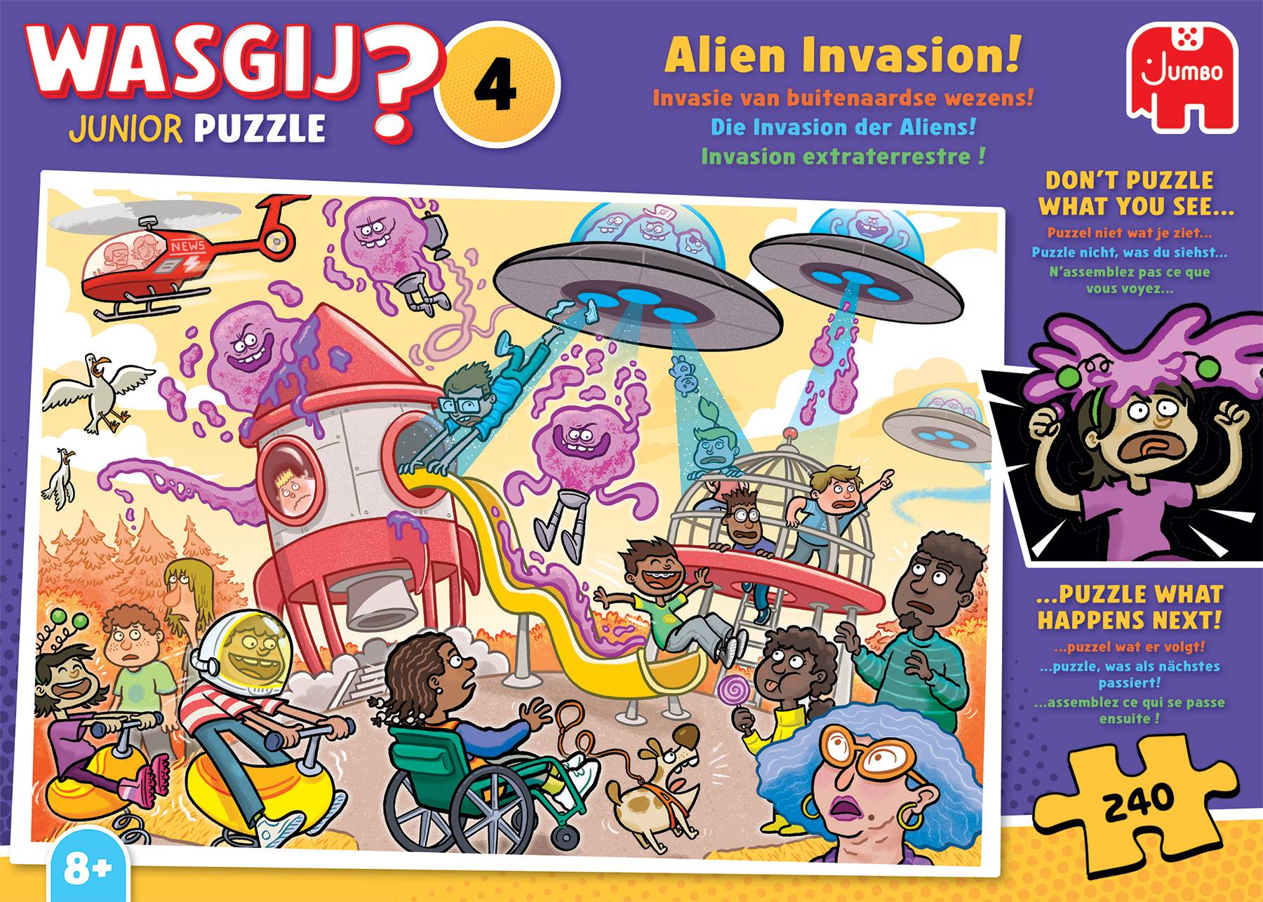 Wasgij Junior 4 - Die Invasion der Aliens! (240 Teile Puzzle)