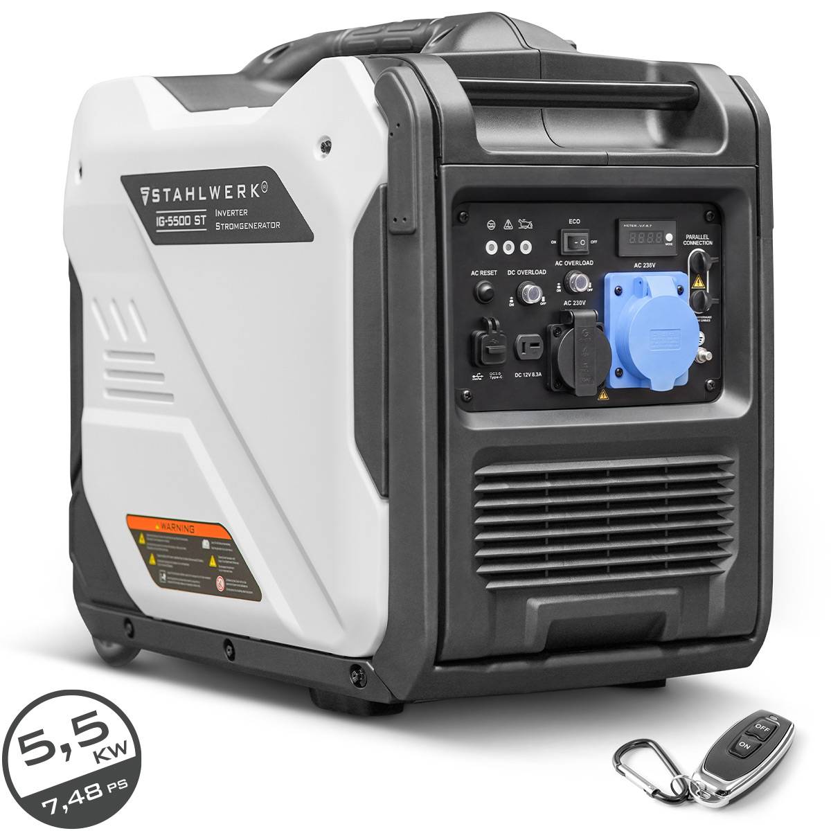 STAHLWERK IG-5500 ST Inverter Benzin Generator Stromgenerator 5,5 kW / 7,48 PS