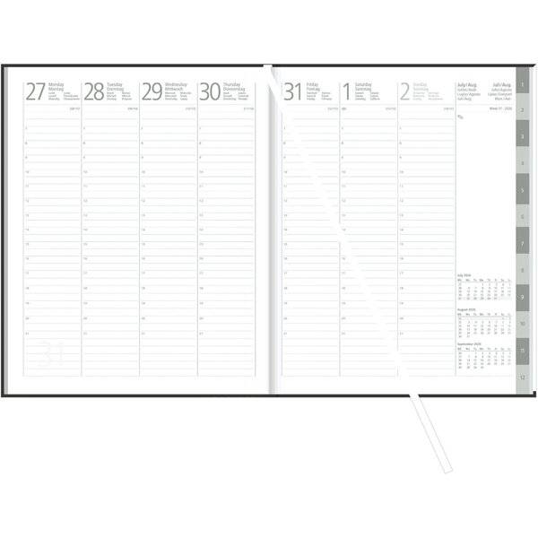 Wochenbuch 728 21x26,5cm 1 Woche/2 Seiten wattiert anthrazit 2027