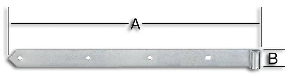 Ladenband, halbschwerAus Stahl, spitz, verzinktFür Dornstärke 13 mmBefestigungsart zum AnschraubenSchraublochausführung Rundkopf, Durchmesser Ø 6m