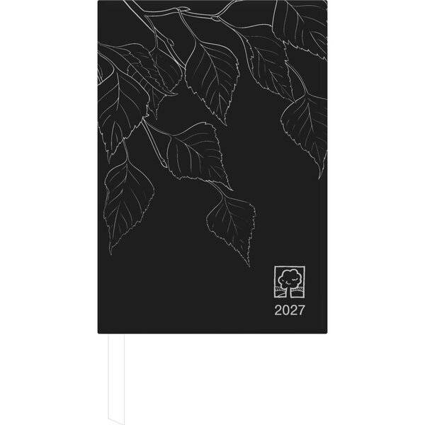 Buchkalender 876 14,5x21cm 1 Tag/1 Seite Recycling anthrazit 2027