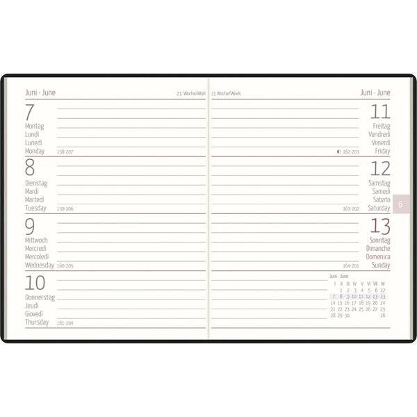 Taschenkalender 660 8,3x10,7cm 1 Woche/2 Seiten schwarz 2027