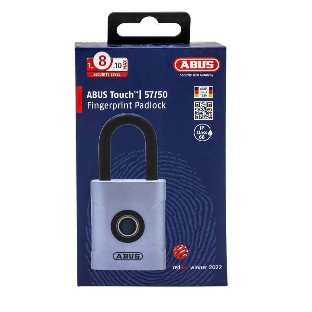ABUS Touch 57/50 Fingerabdruck-Schloss, Silber