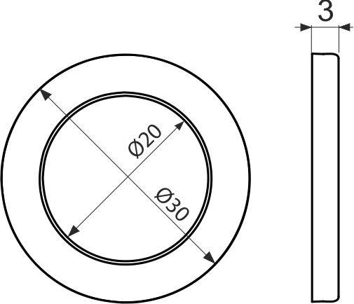 Strichzeichnung eines Kreises mit einem X im Inneren und einer vertikalen rechteckigen Säule auf der rechten Seite, wie ein einfaches technisches Diagramm oder Logo.