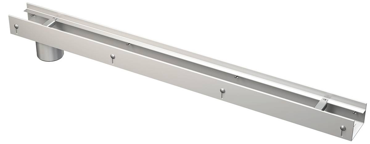 Alcadrain Entwässerungsrinne 75 mm verstellbar, Edelstahl