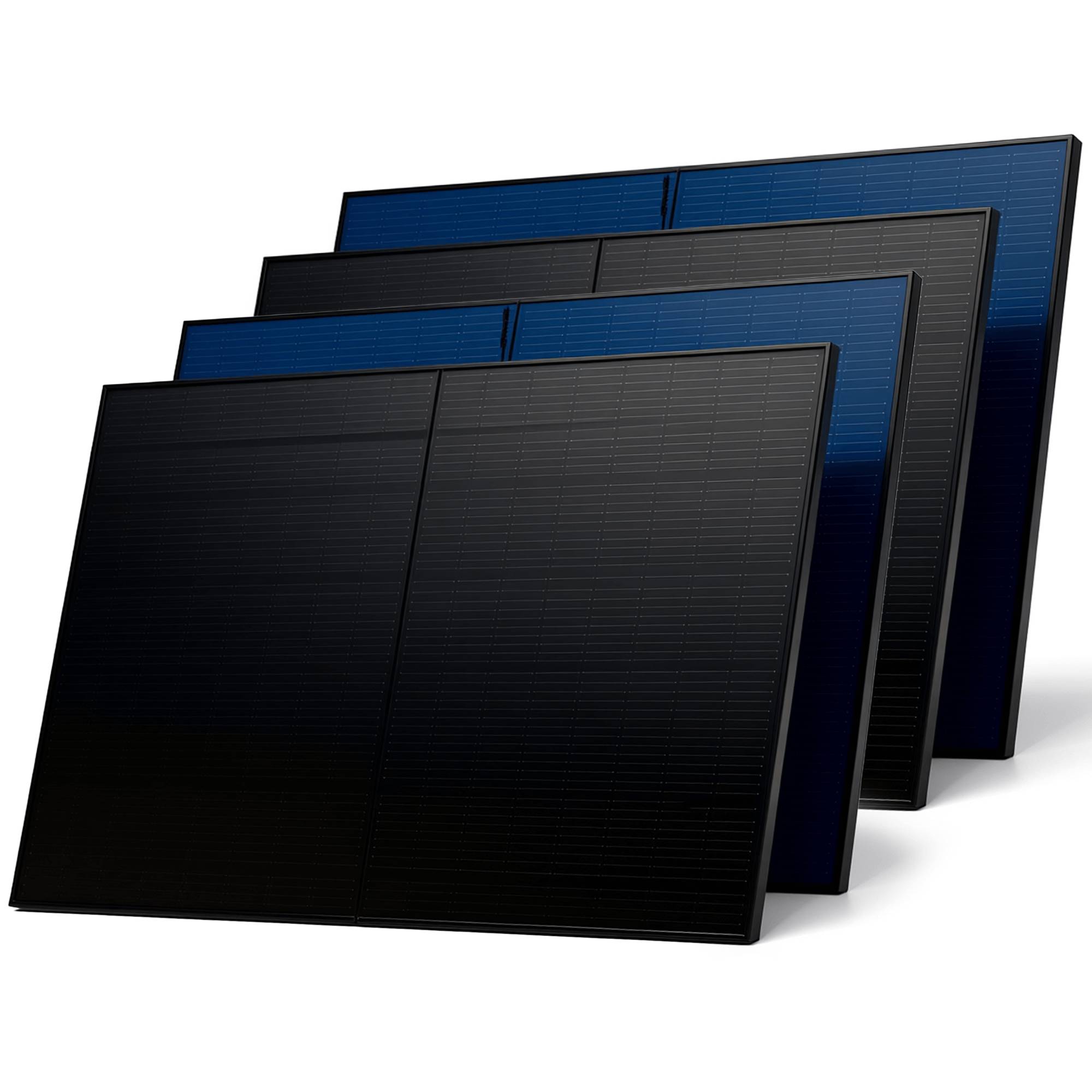 Solarmodul 4x500 Watt Full Black Bifazial Glas PV Modul Solarpanel PMax 2000W