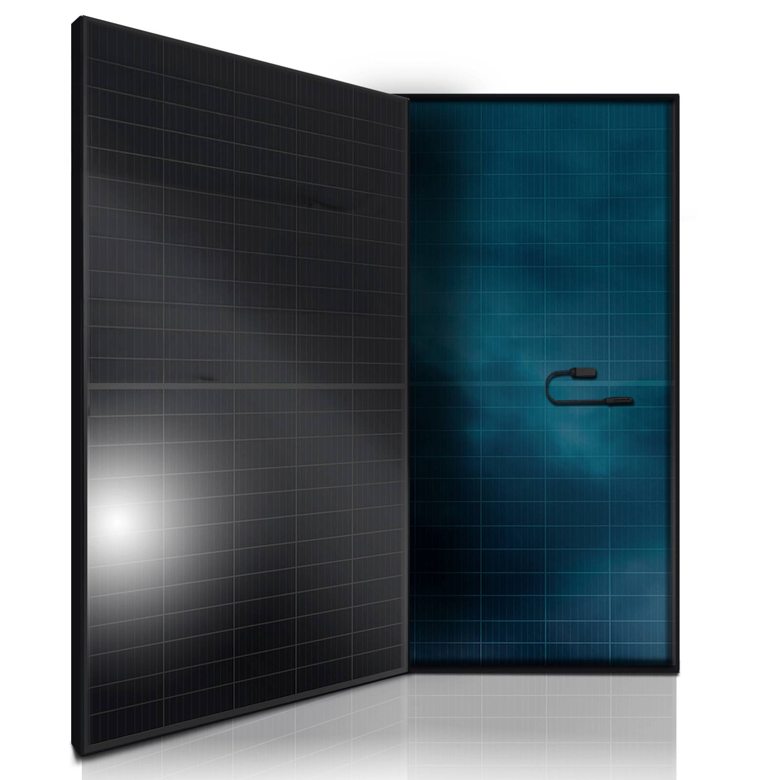 Solarmodul 460 Watt Full Black Bifazial Glas PV Modul Solarpanel PMax 460W